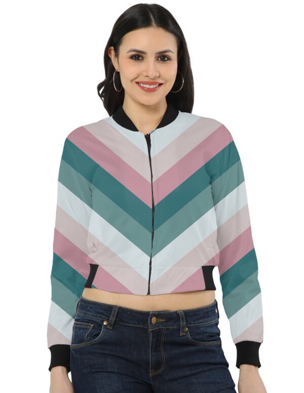 Retro Romance Chevron Women Bomber Jacket
