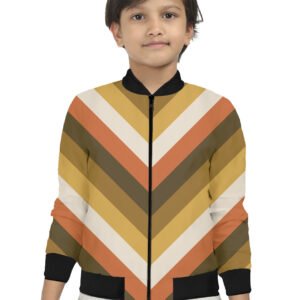 Rust Sunset Chevron Kids Bomber Jacket
