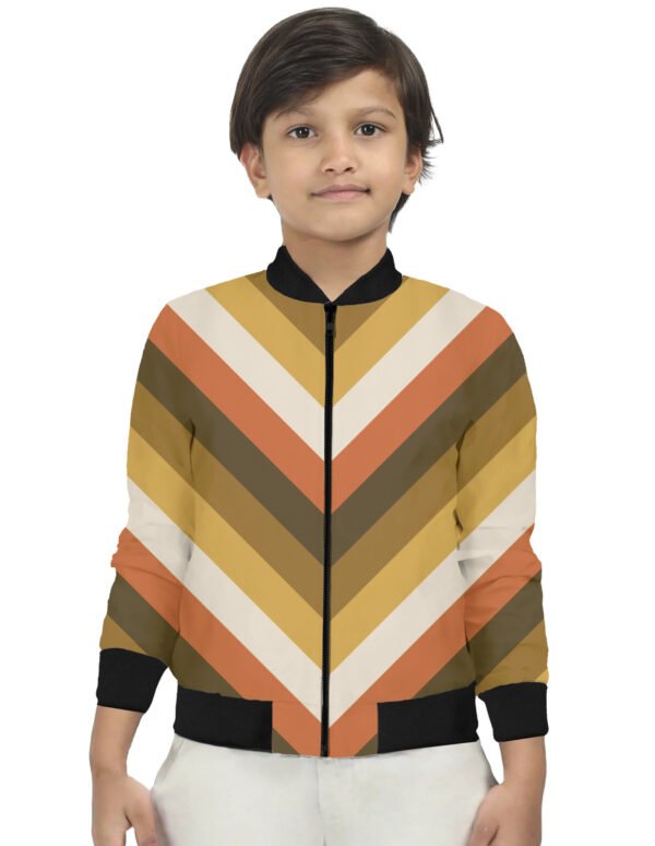 Rust Sunset Chevron Kids Bomber Jacket