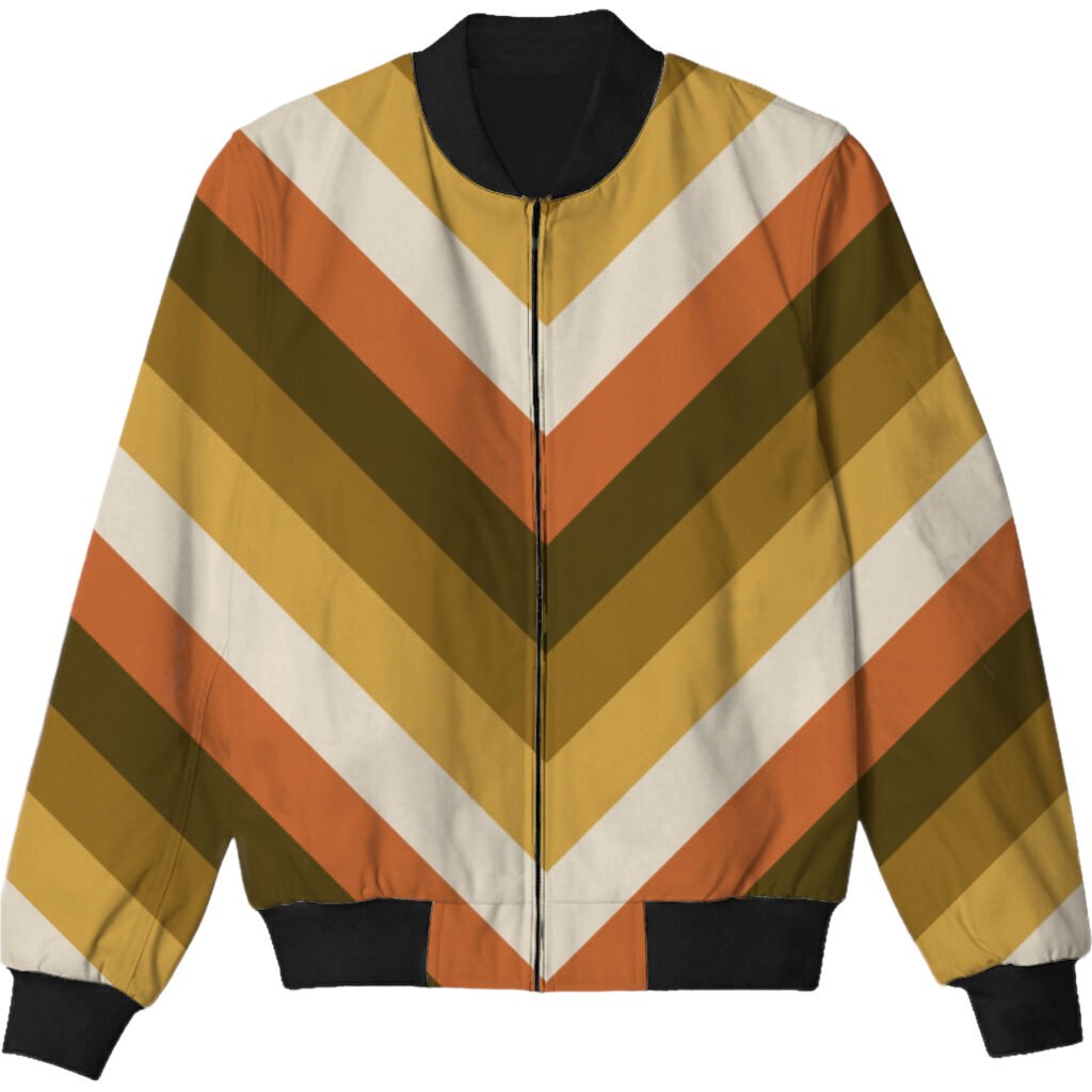 Rust Sunset Chevron Kids Bomber Jacket