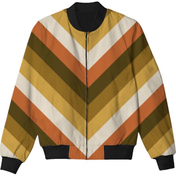 Rust Sunset Chevron Kids Bomber Jacket - Image 3