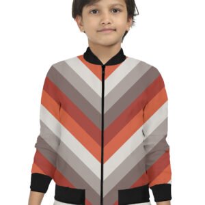 Scarlet Ember Chevron Kids Bomber Jacket