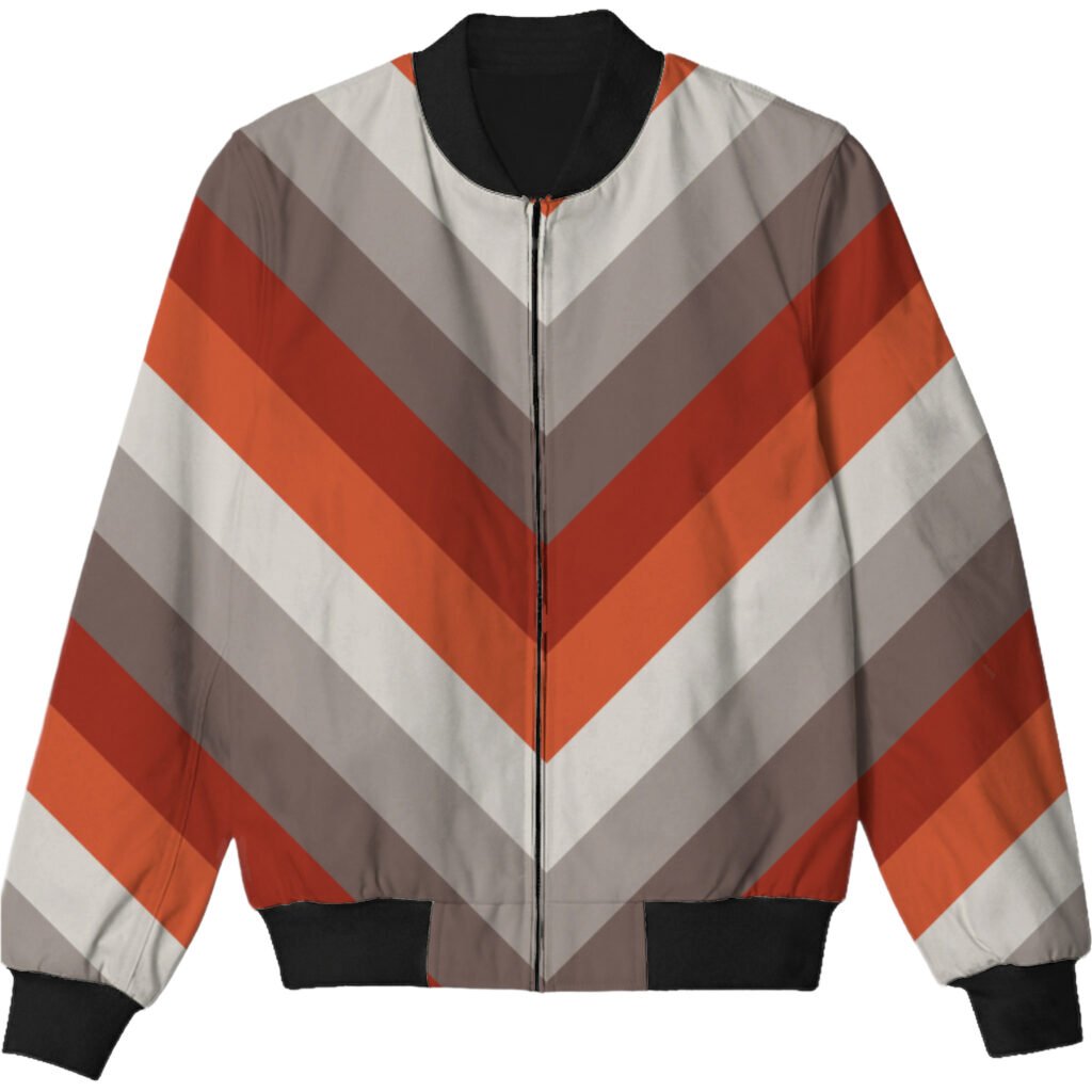 Scarlet Ember Chevron Kids Bomber Jacket