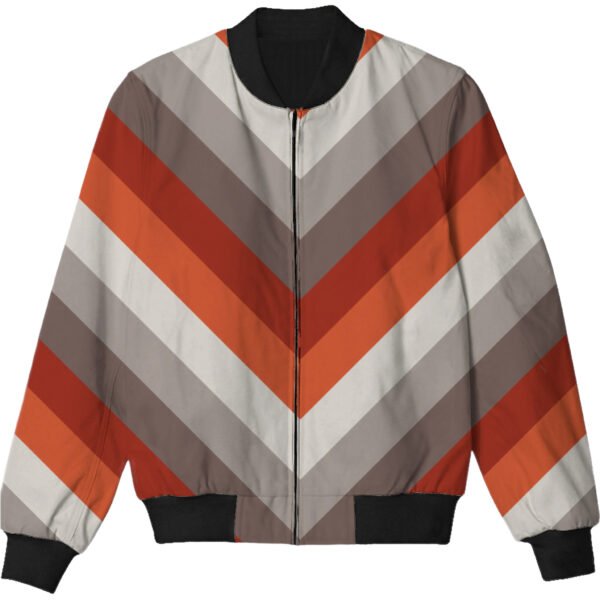 Scarlet Ember Chevron Kids Bomber Jacket - Image 3