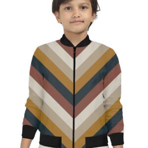 Shadowed Pine Chevron Kids Bomber Jacket