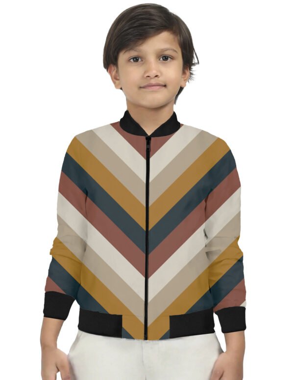 Shadowed Pine Chevron Kids Bomber Jacket
