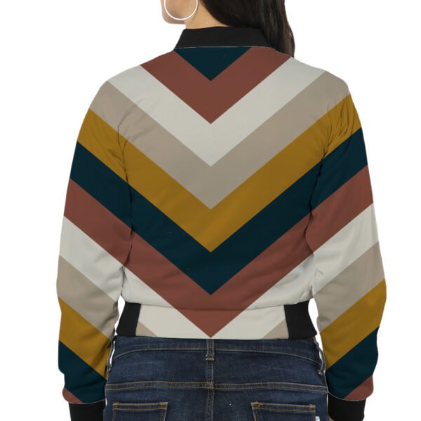 Shadowed Pine Chevron Women Bomber Jacket - Image 2