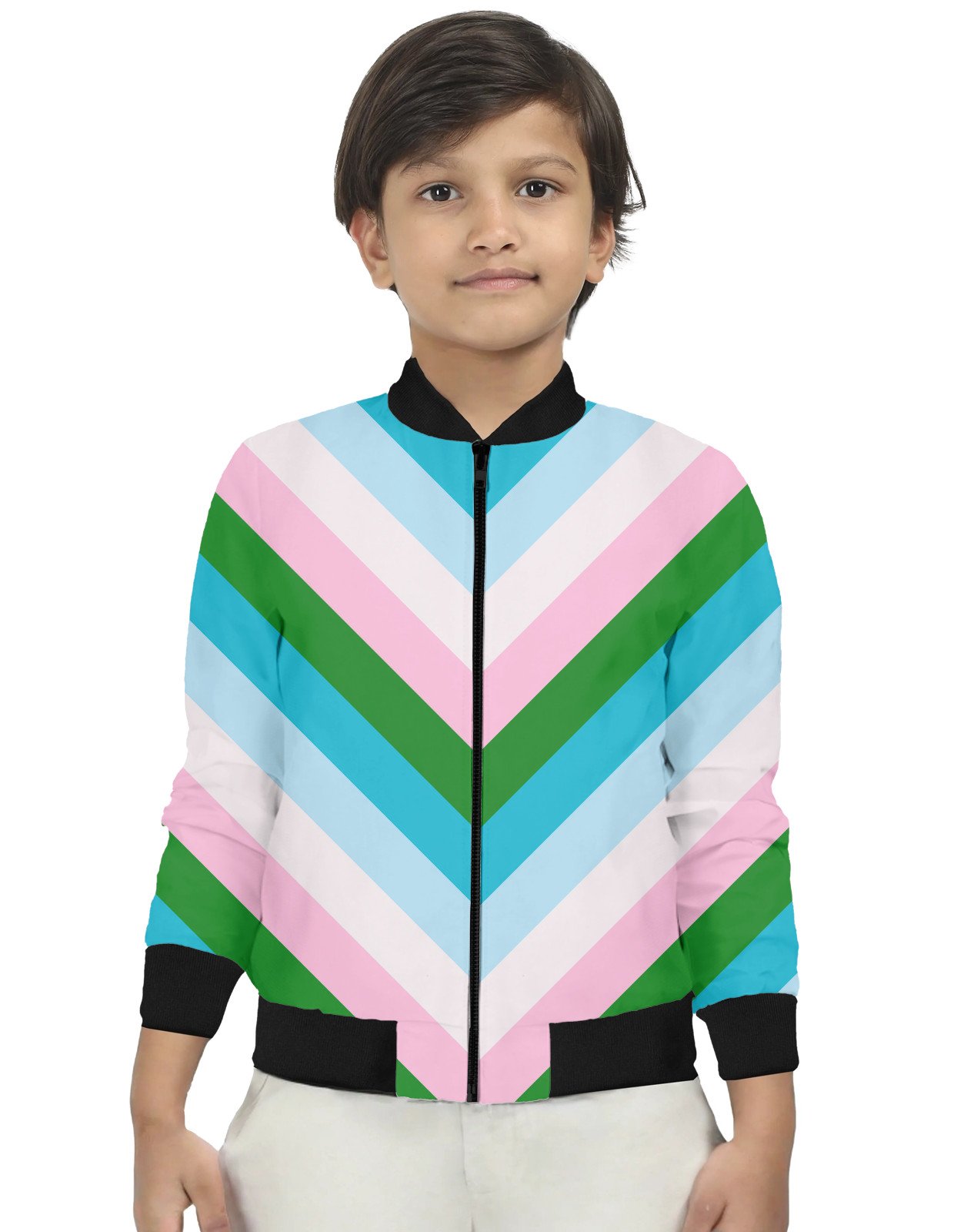 Sugar Shore Chevron Kids Bomber Jacket