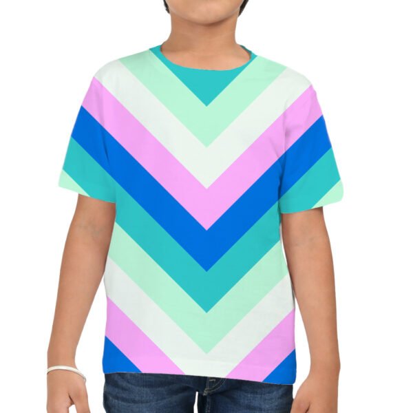 Summer Rush Chevron Kids T-Shirt - Image 3