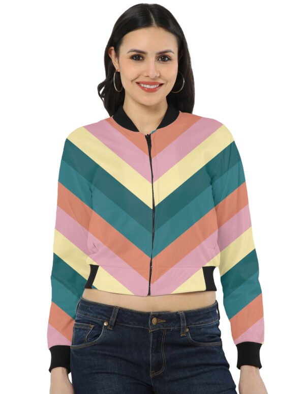 Summer Splash Chevron Women Bomber Jacket