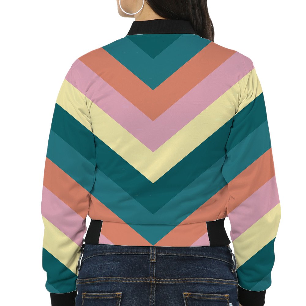 Summer Splash Chevron Women Bomber Jacket - Image 2