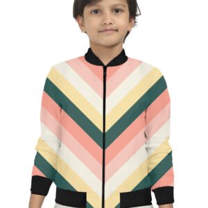 Sunlit Papaya Chevron Kids Bomber Jacket