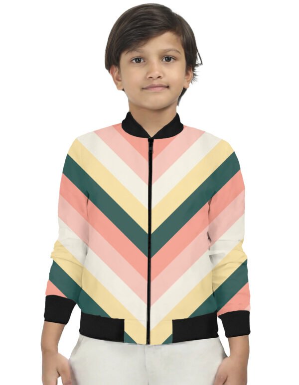 Sunlit Papaya Chevron Kids Bomber Jacket