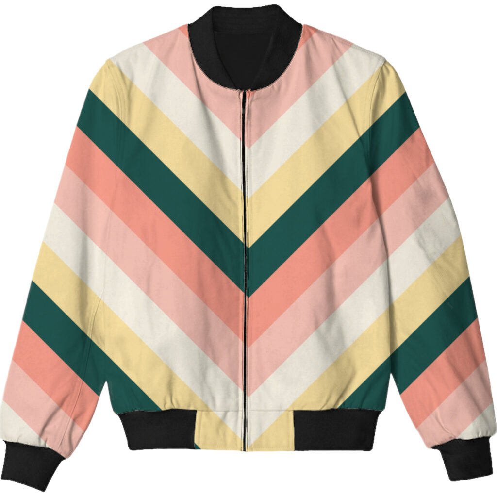 Sunlit Papaya Chevron Kids Bomber Jacket