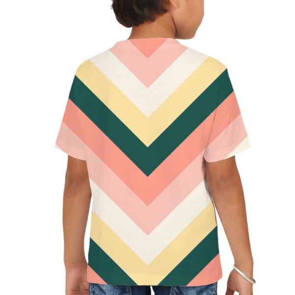 Sunlit Papaya Chevron Kids T-Shirt - Image 2