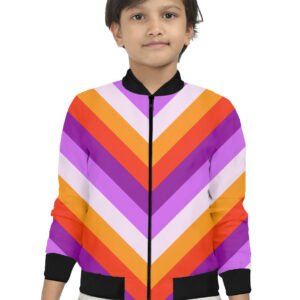 Sunset Disco Chevron Kids Bomber Jacket