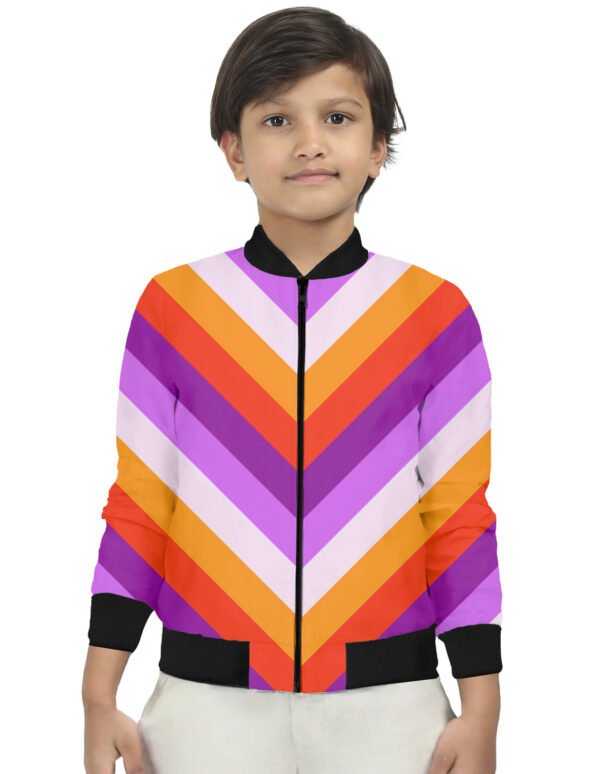 Sunset Disco Chevron Kids Bomber Jacket