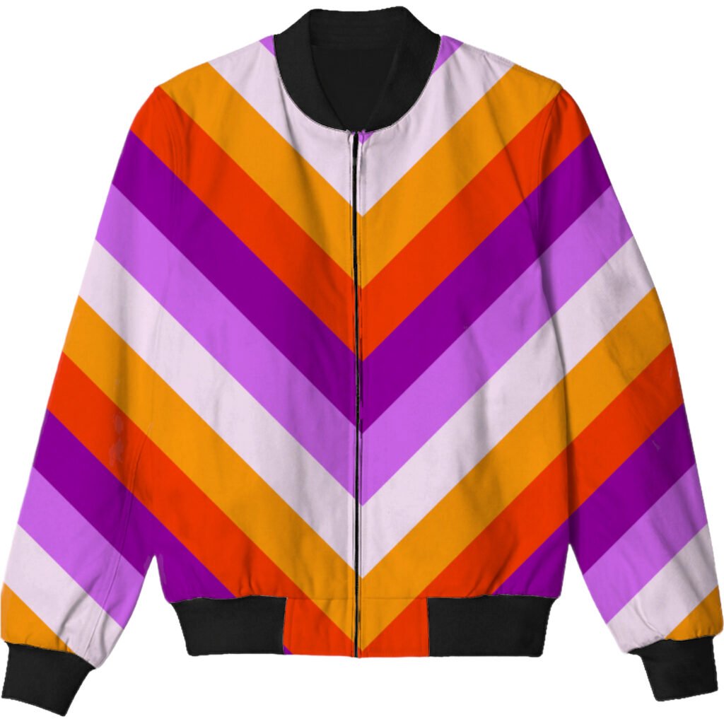 Sunset Disco Chevron Kids Bomber Jacket