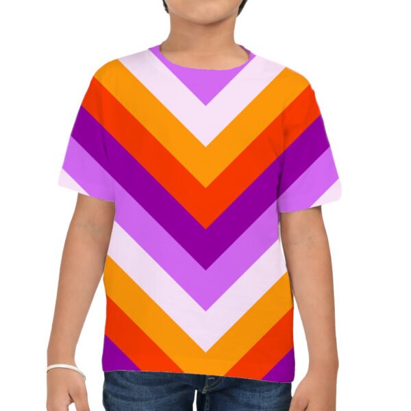 Sunset Disco Chevron Kids T-Shirt - Image 3