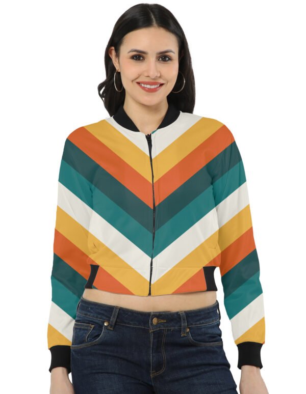 Sunset Dive Chevron Women Bomber Jacket