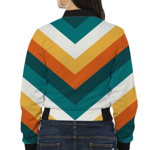 Sunset Dive Chevron Women Bomber Jacket - Image 2