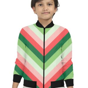 Sweet Watermelon Chevron Kids Bomber Jacket