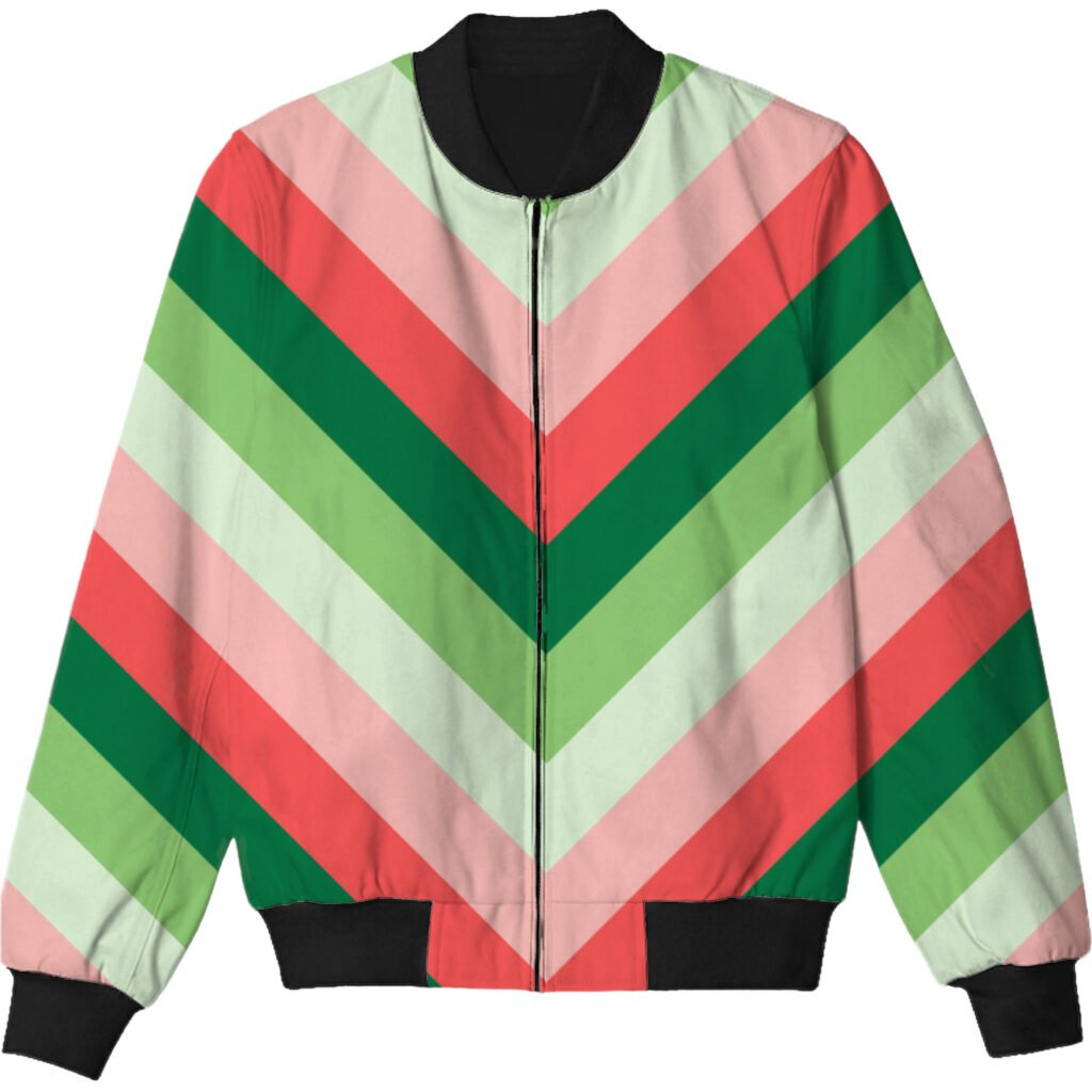 Sweet Watermelon Chevron Kids Bomber Jacket