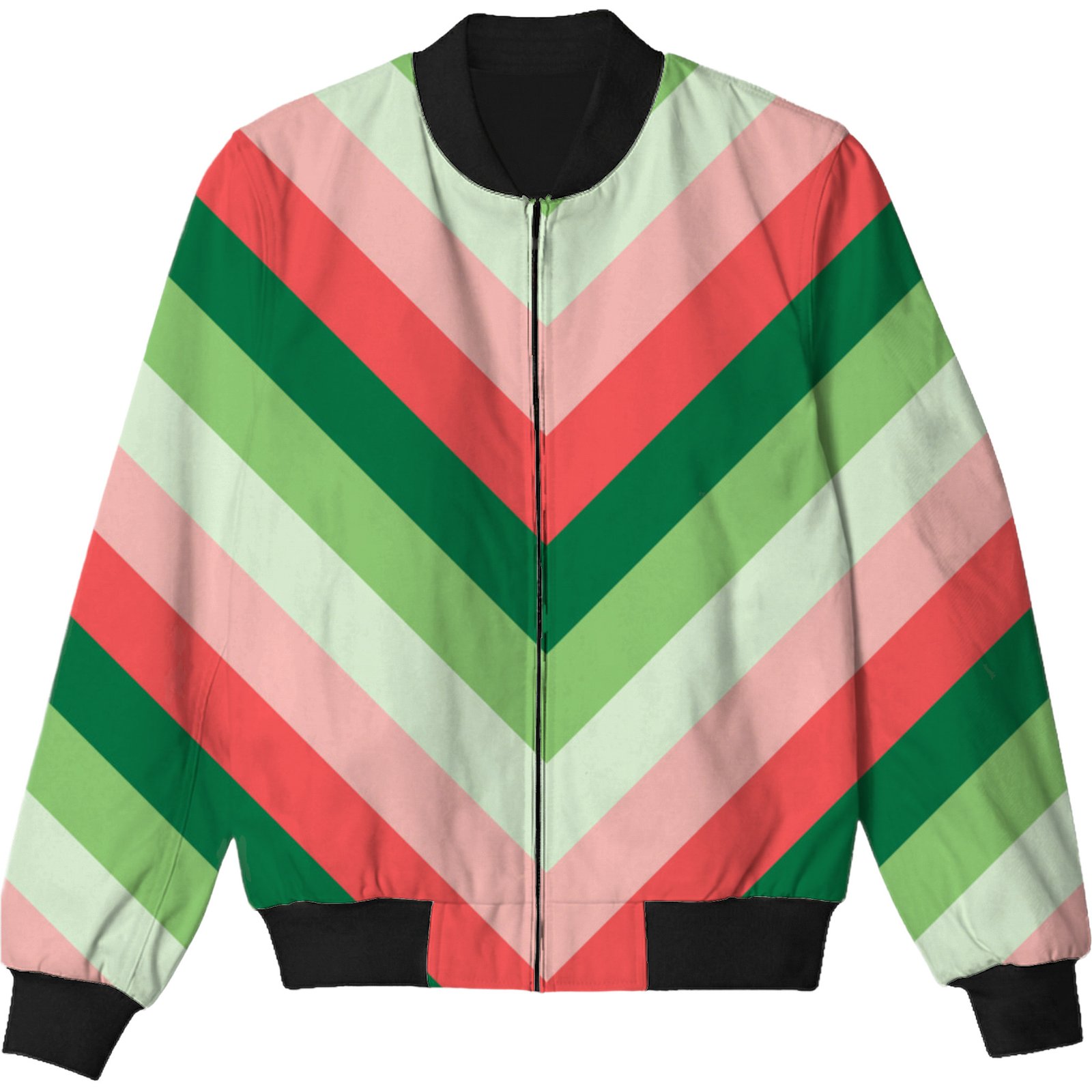 Sweet Watermelon Chevron Kids Bomber Jacket - Image 3