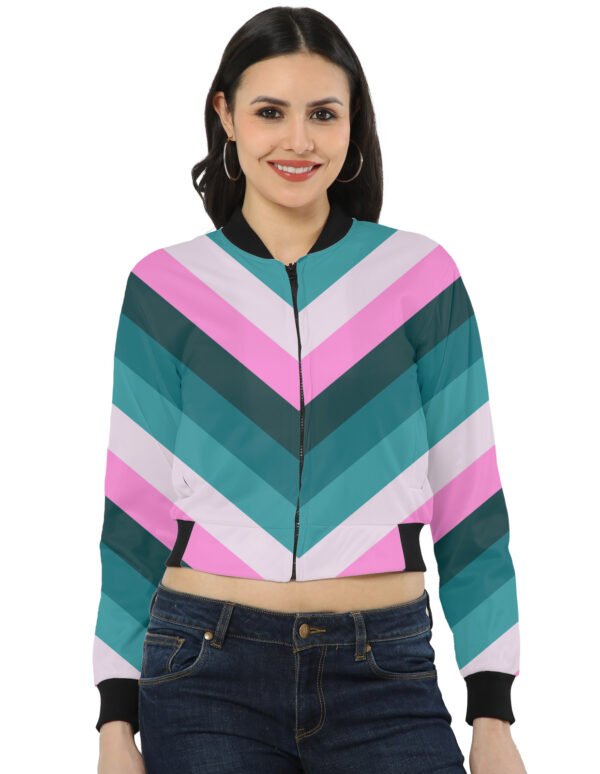 Tokyo Pop Chevron Women Bomber Jacket