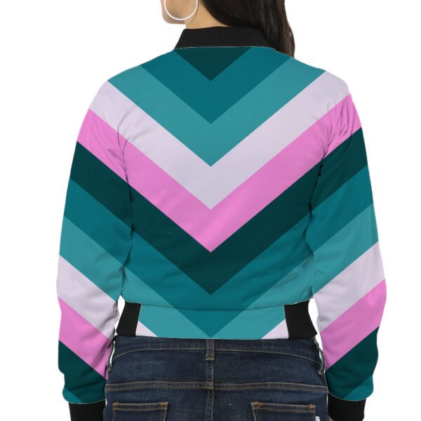 Tokyo Pop Chevron Women Bomber Jacket - Image 2