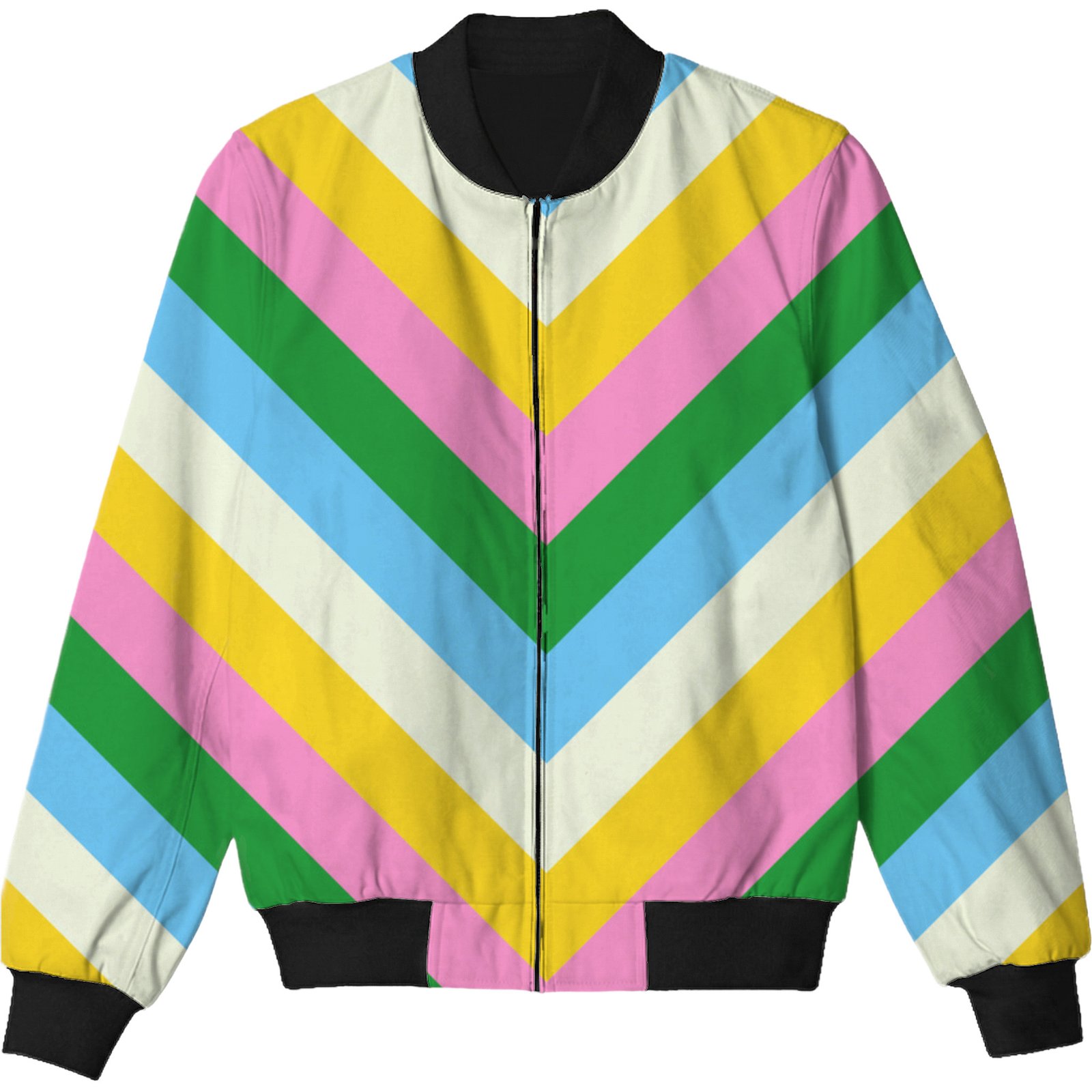 Tropical Picnic Chevron Kids Bomber Jacket - Image 3