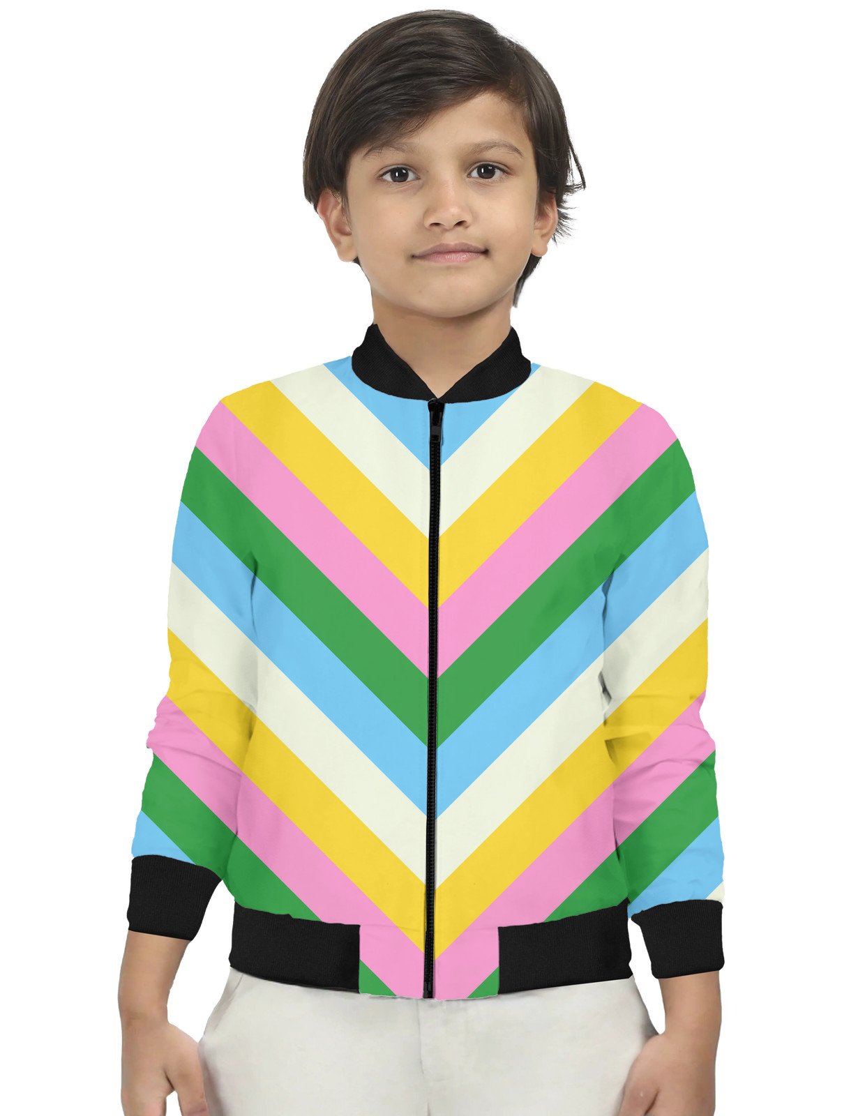 Tropical Picnic Chevron Kids Bomber Jacket