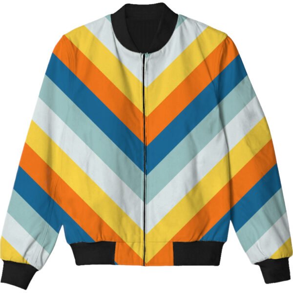 Tropicolor Chevron Kids Bomber Jacket - Image 3