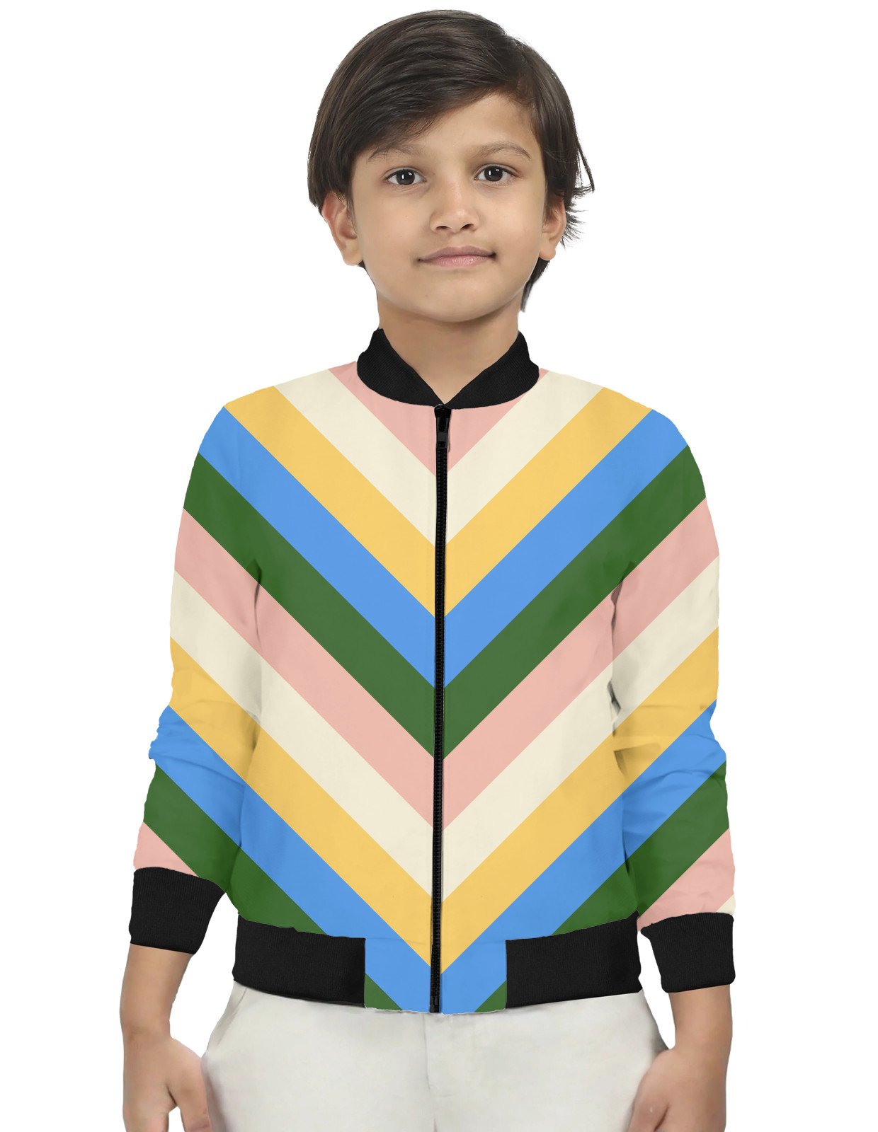 Tuscany Daze Chevron Kids Bomber Jacket