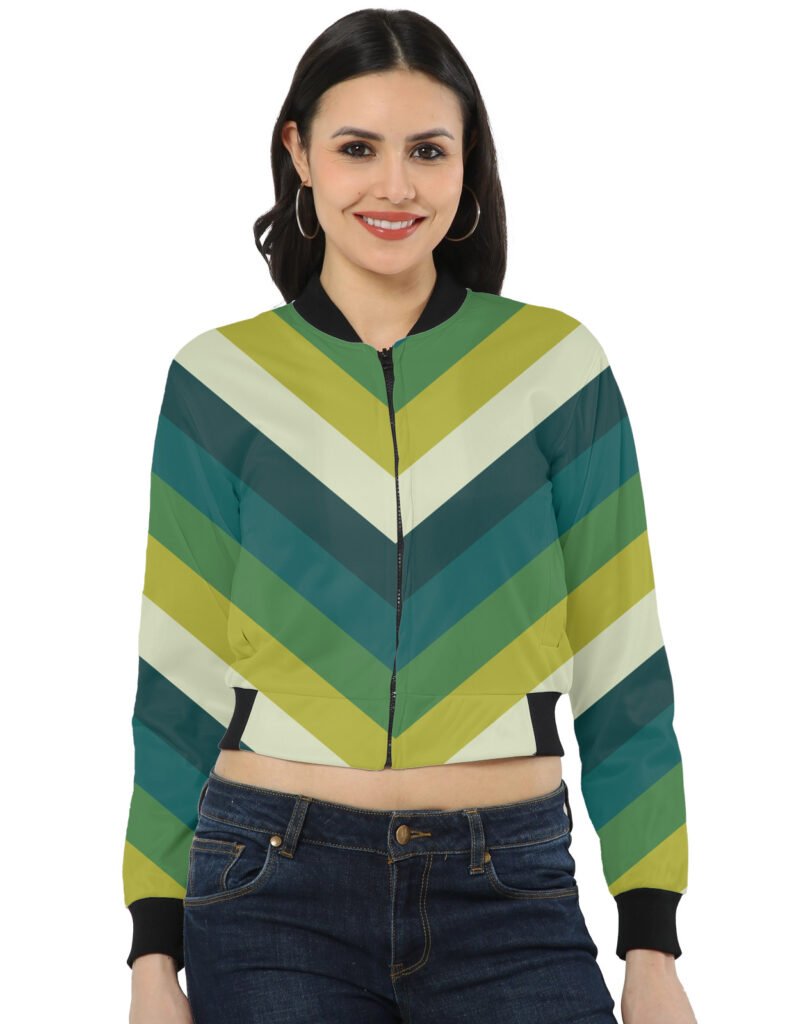 Urban Garden Chevron Women Bomber Jacket