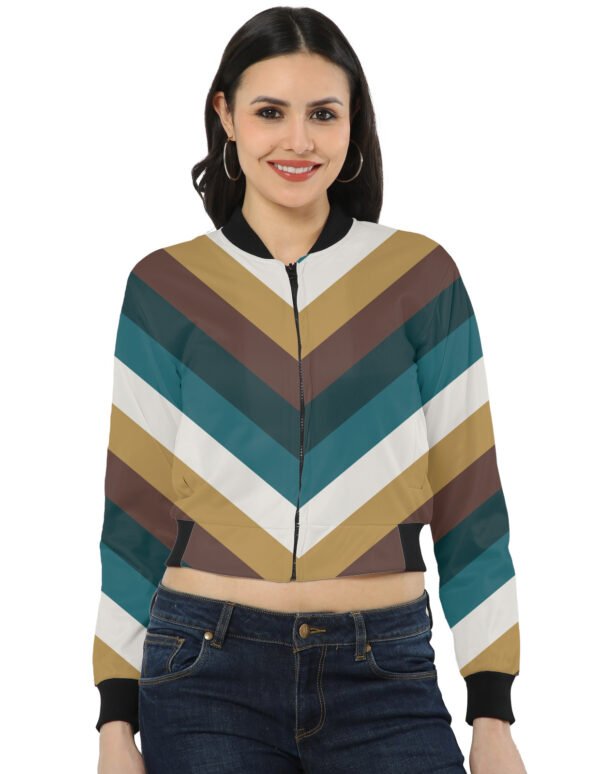 Vintage Shore Chevron Women Bomber Jacket