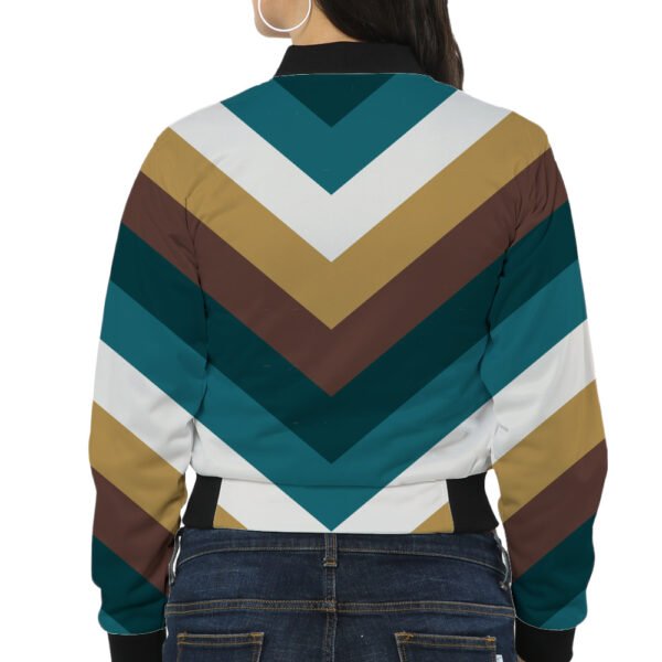 Vintage Shore Chevron Women Bomber Jacket - Image 2