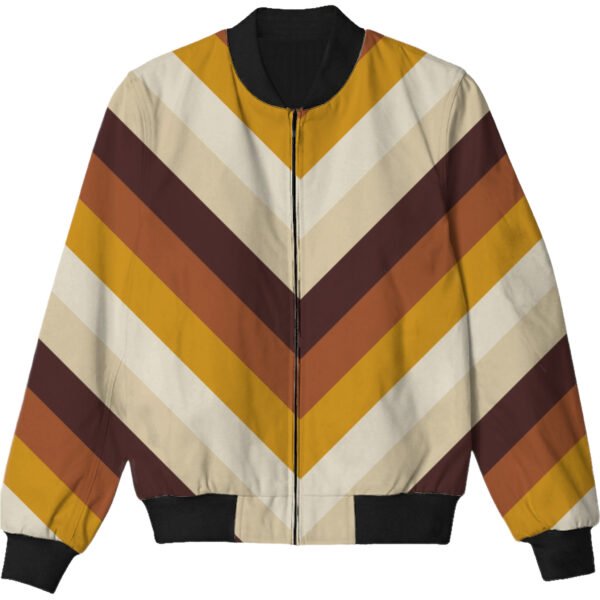 Wheat Whisper Chevron Kids Bomber Jacket - Image 3