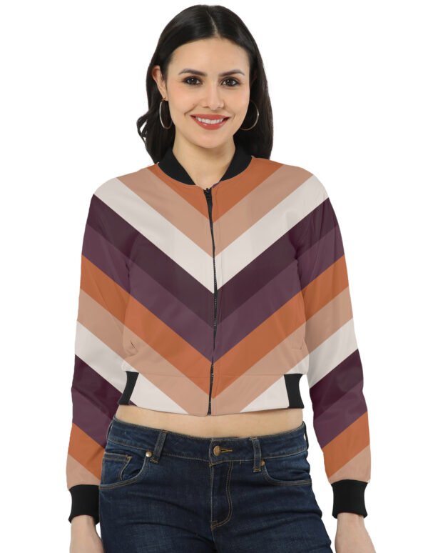 Wine Cellar Chevron Women Bomber Jacket