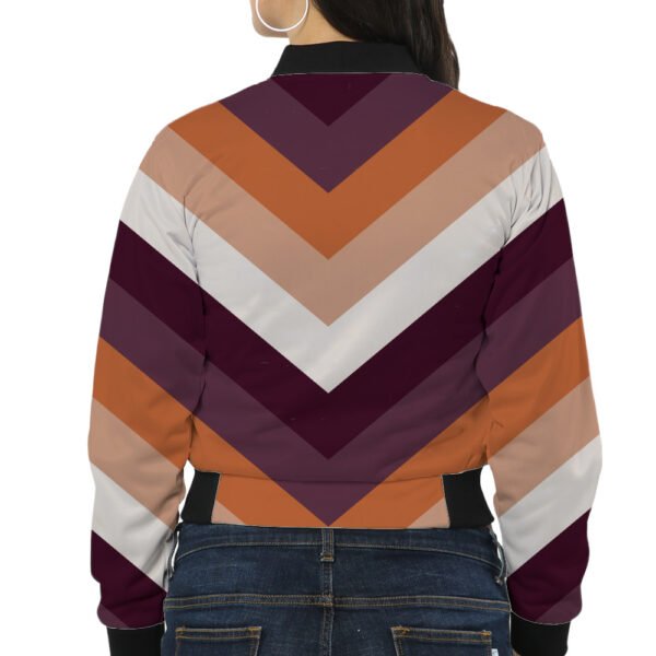 Wine Cellar Chevron Women Bomber Jacket - Image 2