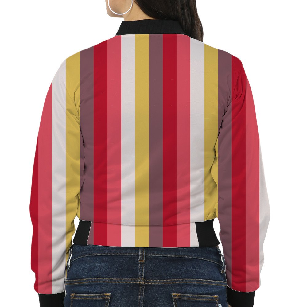 Retro Bloom LGHP Women Bomber Jacket - Image 2