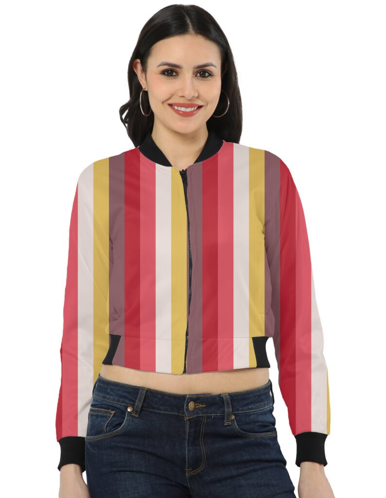 Retro Bloom LGHP Women Bomber Jacket