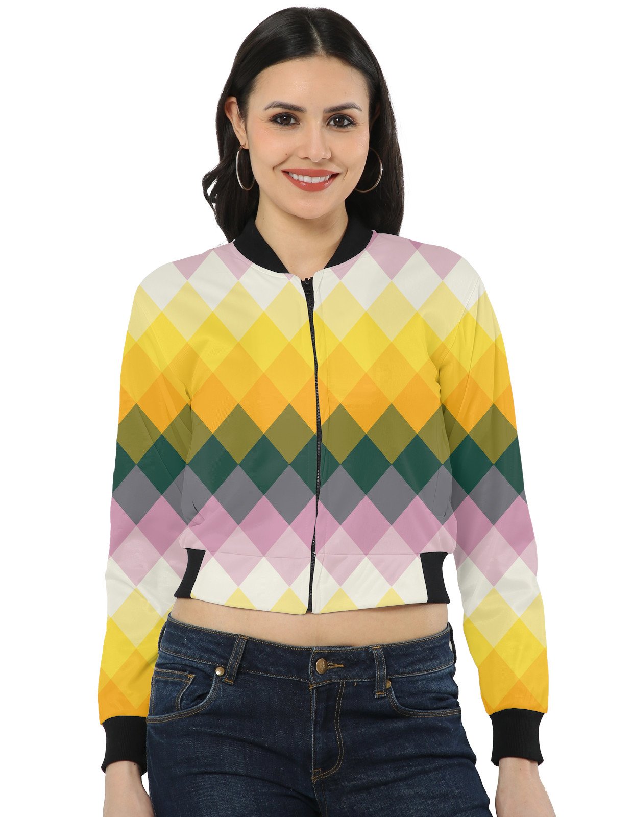 Emerald Bloom LGVGT Women Bomber Jacket - Image 1