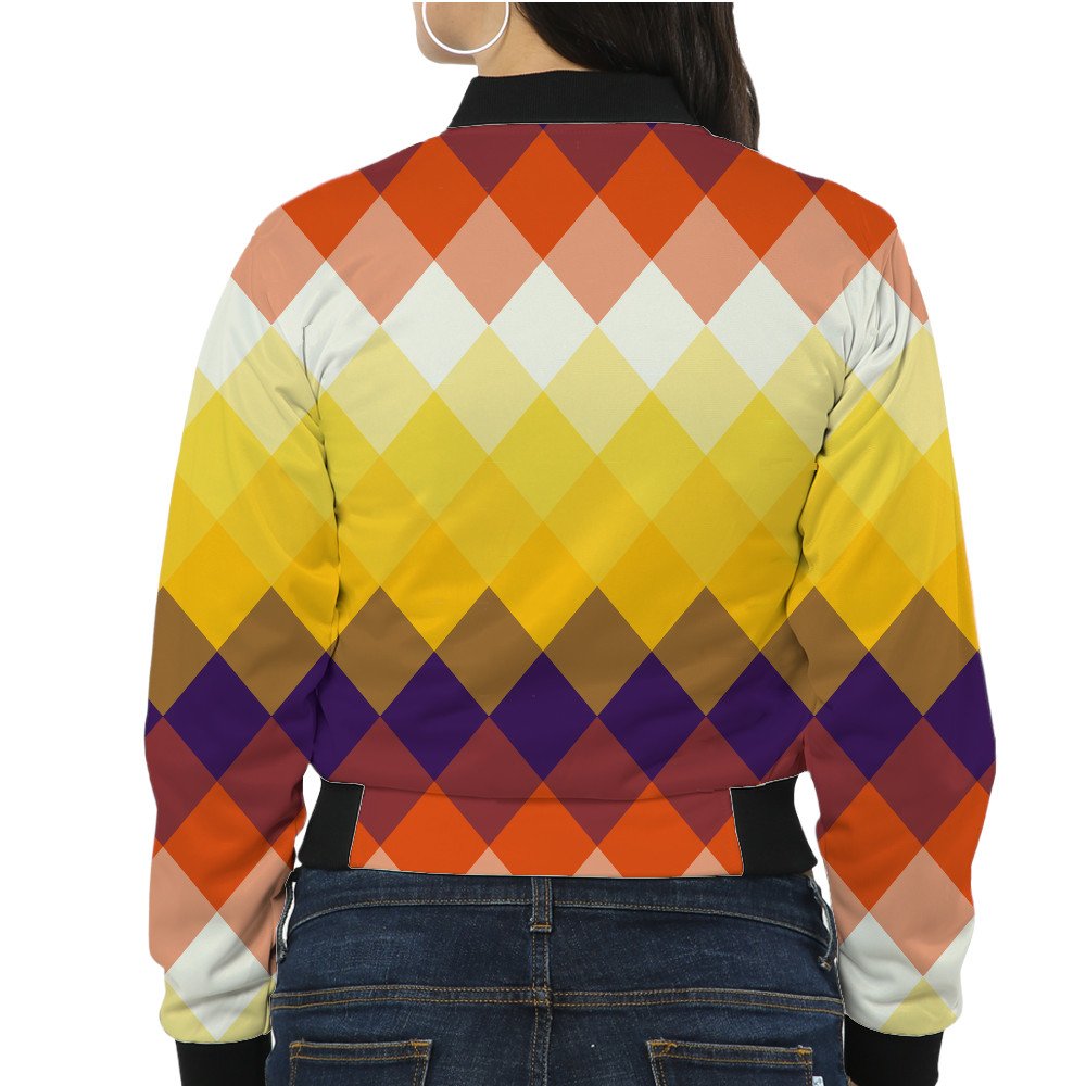 Fiery Orange LGVGT Women Bomber Jacket - Image 2