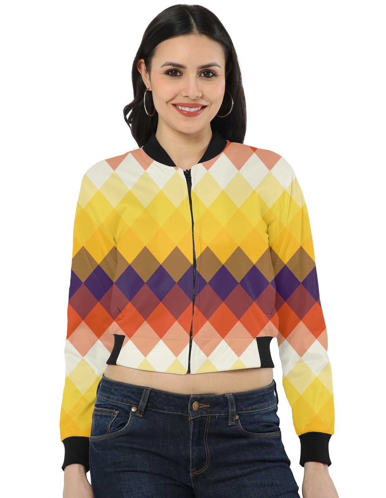 Fiery Orange LGVGT Women Bomber Jacket - Image 1