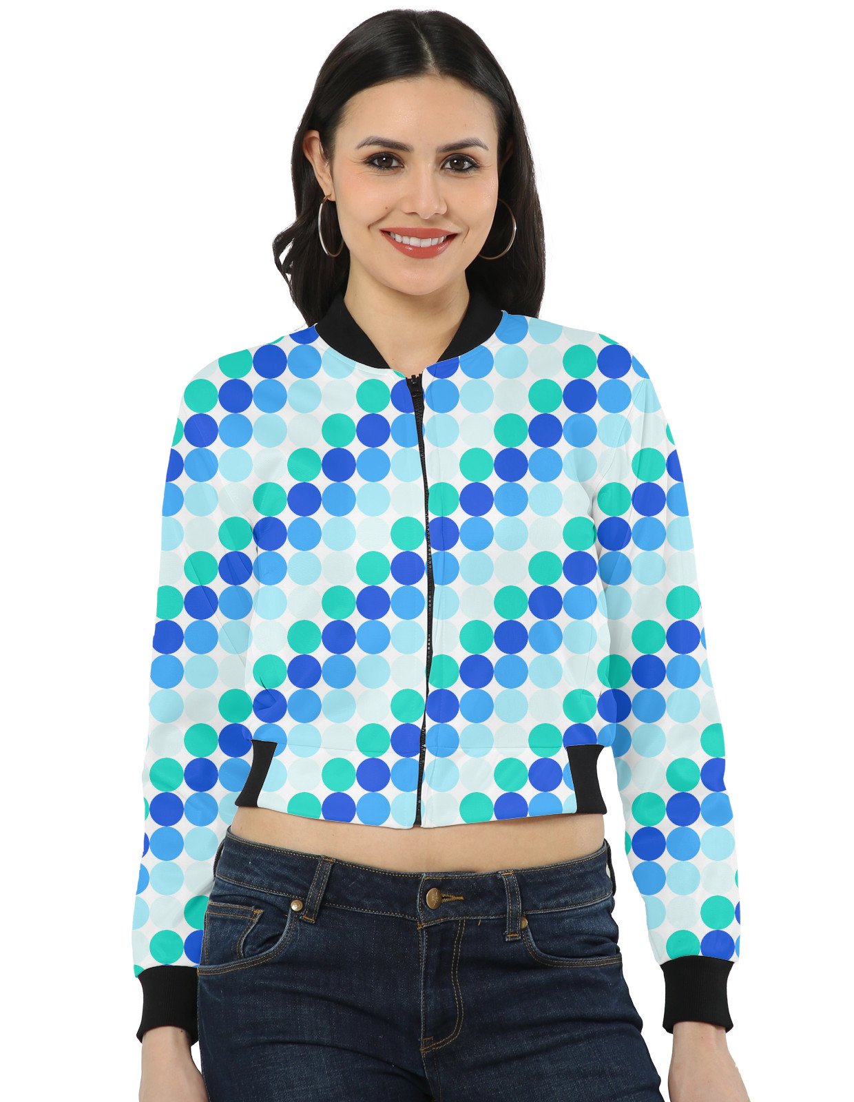 Blue Drift PC Women Bomber Jacket - Image 1