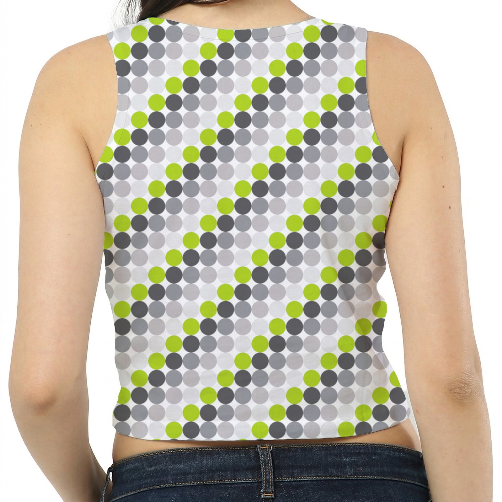 Electric Lime PC Women Crop Tank - Image 2