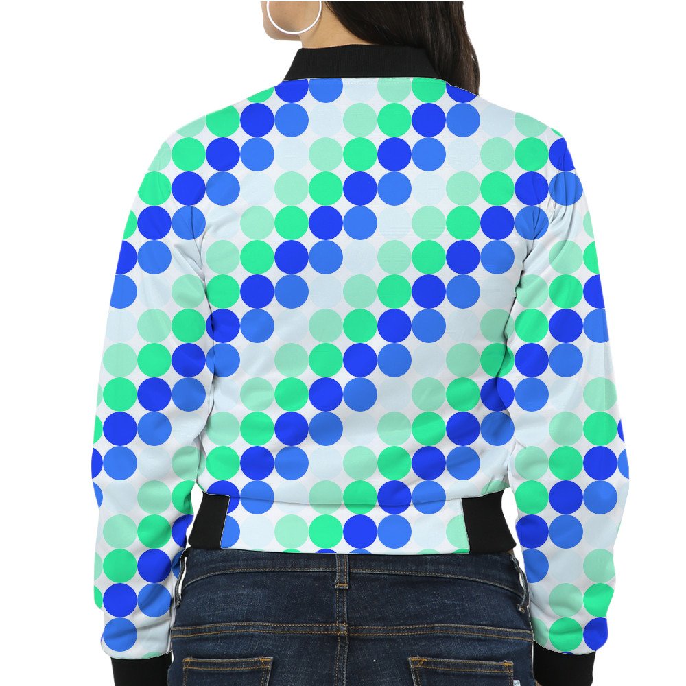 Neon Aqua PC Women Bomber Jacket - Image 2