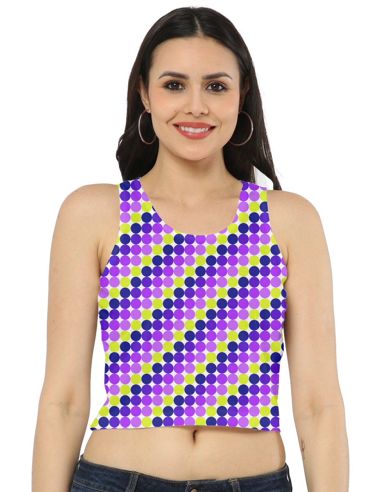 Violet Lightning PC Women Crop Tank - Image 1