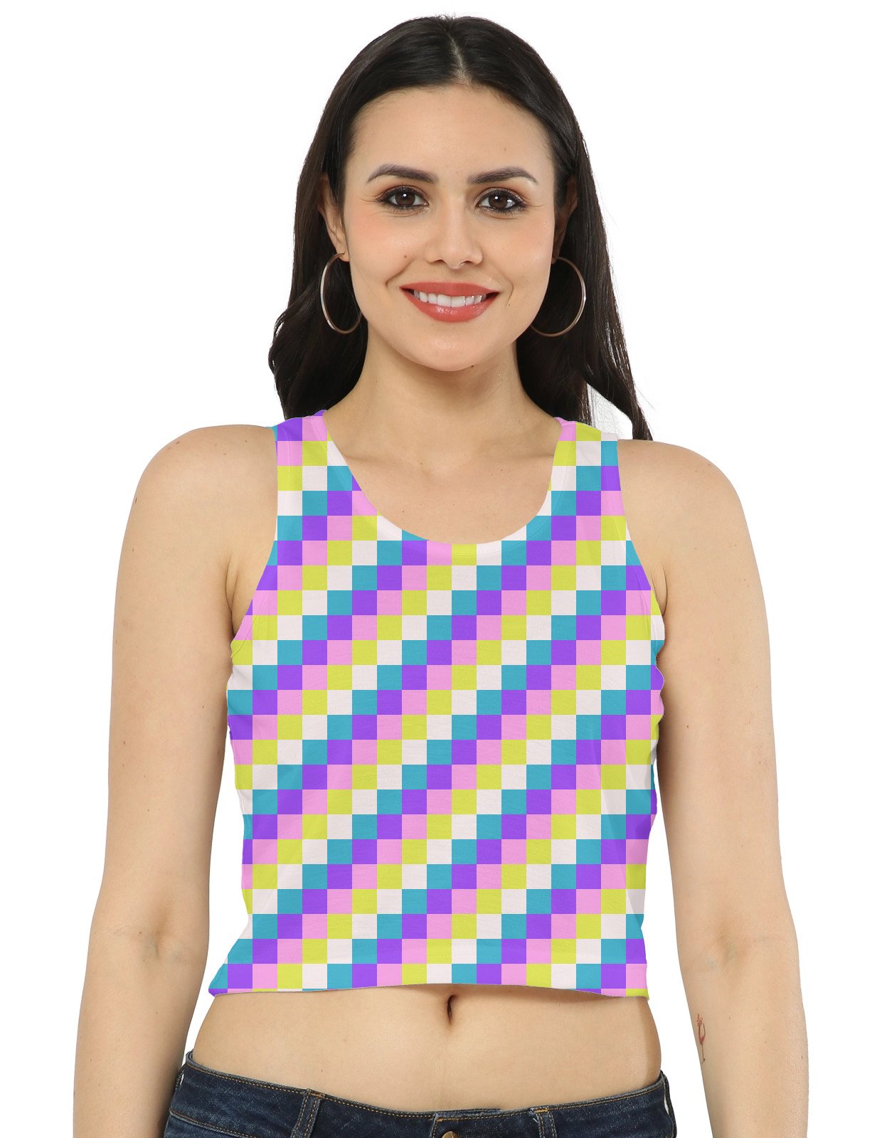 Lolli Pop Waves PS Women Crop Tank - Image 1